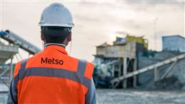 A Metso worker looking an aggregates plant