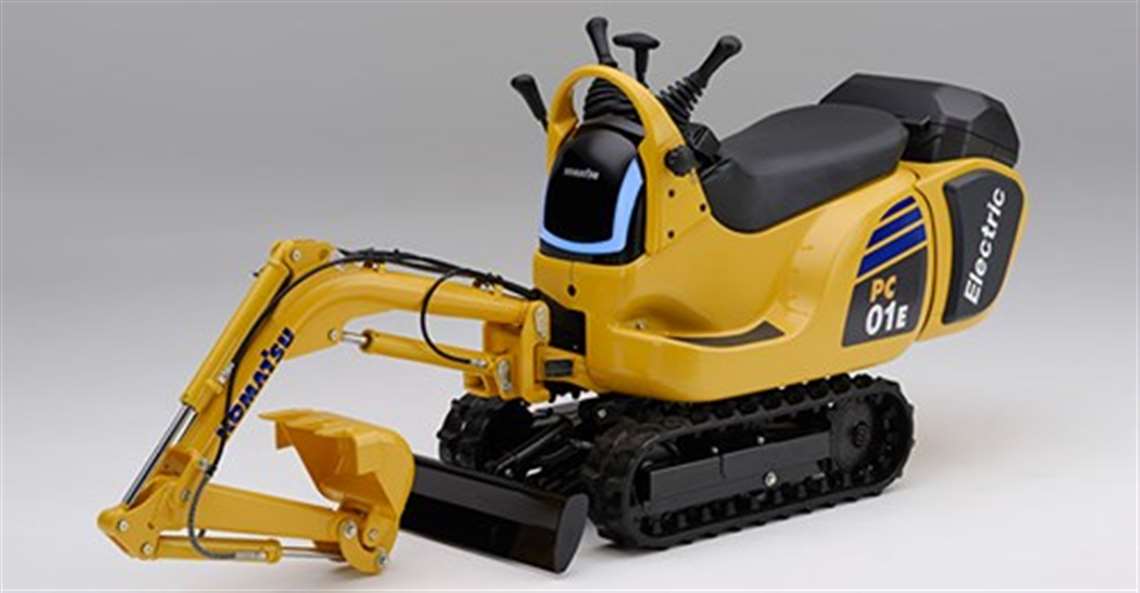 Komatsu micro excavator PC01 powered by Honda Mobile Power Pack.