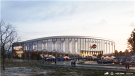 A digital rendering of the new Buffalo Bills stadium