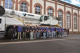 lineup of new apprentices at Tadano in Germany