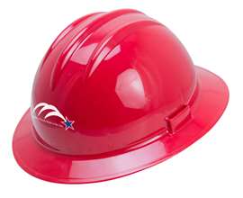 A construction hard hat manufactured by Bullard