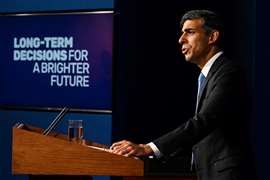 UK Prime Minister Rishi Sunak, who has eased a number of net zero policies