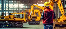 Man with construction equipment