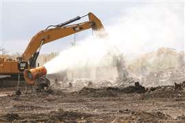 Adamo Group used two DB-60 misting cannons for the Eastland Shopping Center demolition project