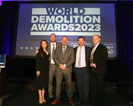 The team from colemans with D&Ri editor Leila Steed at the World Demolition Awards