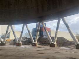 The base of one of the cooling towers at the Lucy III Power Plant in France