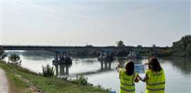 The Casalmaggiore bridge over the River Po in the province of Parma