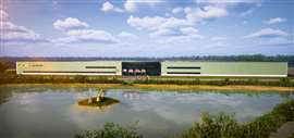 An artist's impression of JCB's new San Antonio factory - the factory will now be considerably larger
