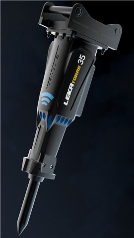 The LEKA Toras 35 electric hammer for electric excavators.