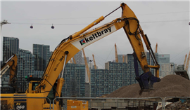 A Keltbray branded excavator in London's Docklands