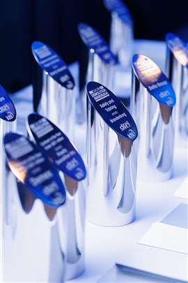 2025 World Demolition Awards trophies (PHOTO: D&Ri/KHL Group)