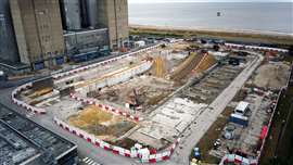Sizewell The cleared site of the Sizewell A turbine hall completion 28 May 2025
