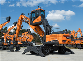 Develon's new DX270WMH-7 wheeled material handler (Image courtesy of Develon)