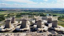 A still image of the Cottam Power Station blowdown: