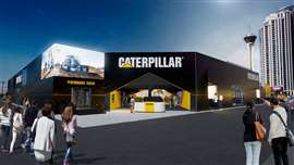 A digital render of the entrance to Cat's Operator Stadium at ConExpo-Con/Agg 2026 in Las Vegas (Image courtesy of Caterpillar)