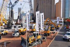 Liebherr machines at Conexpo (Image courtesy of Liebherr)