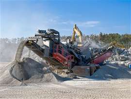 SBM REMAX 600 large impact crusher at work in quarry