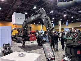 Indoor Volvo excavator