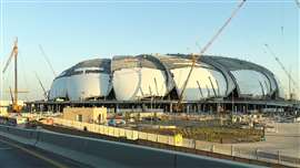 Les travaux de construction se poursuivent au stade Aramco, l'un des principaux stades qui accueilleront la Coupe d'Asie des Nations de l'AFC 2027, à Khobar, en Arabie saoudite (Image : Reuters/Hamad I Mohammed).