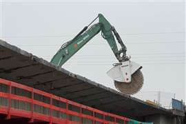 Demolishing Germany’s old Saar Bridge