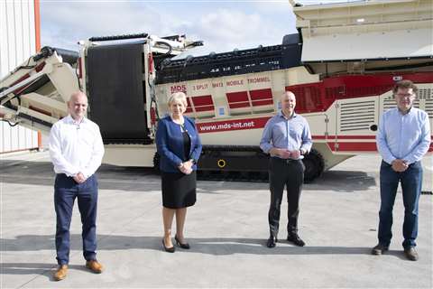 (left to right): Conor Hegarty, General Manager and Business Line Director of MDS – a Terex brand, Minister Heather Humphreys, TD for the Cavan–Monaghan constituency, Pat Brian, VP & Managing Director, Mobile Crushing and Screening, Terex and Liam Murray, founder of MDS International