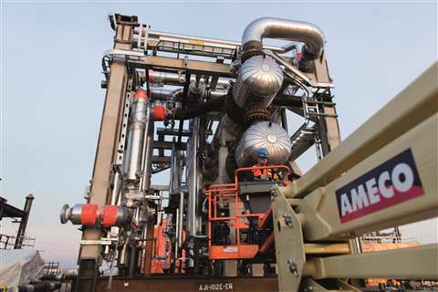 One of AMECO’s JLG lifts working at in a process environment.