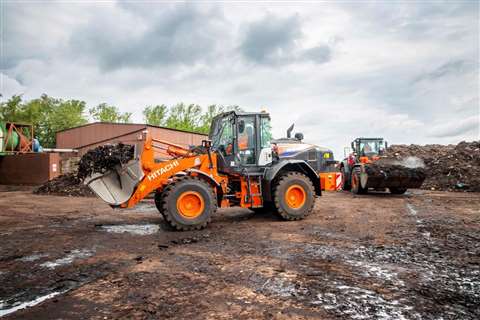 JM Moody's Hitachi wheeled loaders at work