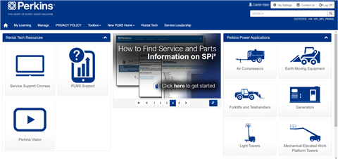 Perkins rental training web page