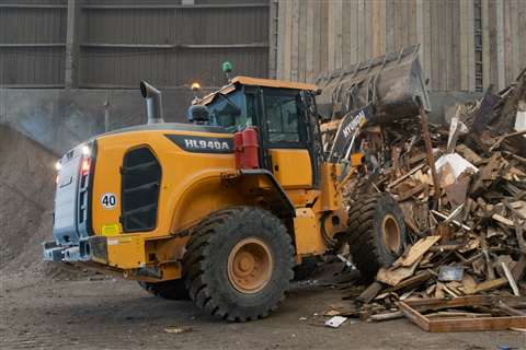 Reston Waste Management's Hyundai loader