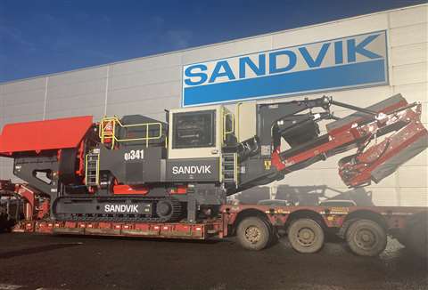 The Sandvik QJ341 outside a Sandvik facility
