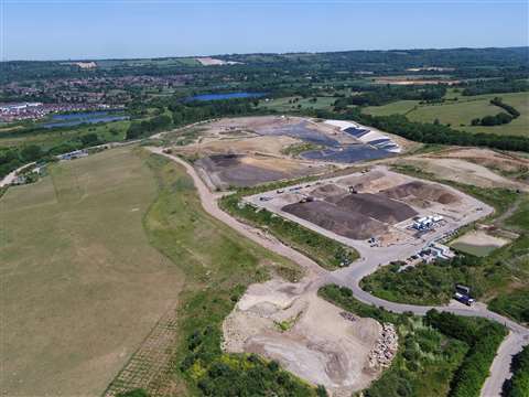 Aerial image of Redhill Soil Treatment Facility and Biffa landfill area  restoration scheme