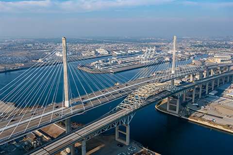 Gerald Desmon bridge in the Port of Long Beach, California