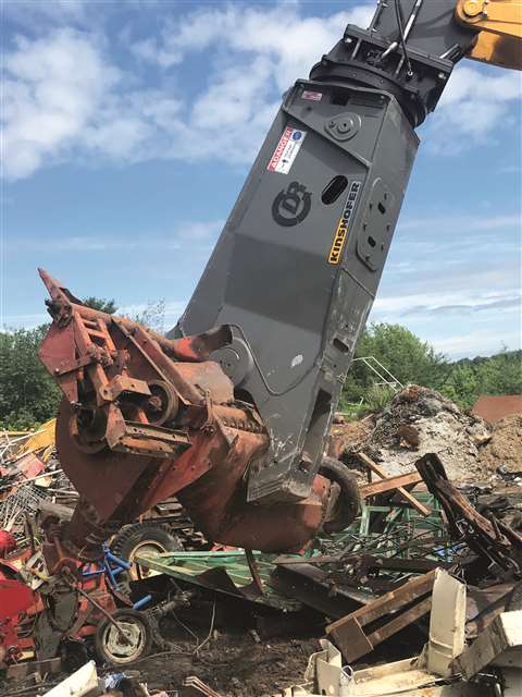The DXS scrap shear, described by manufacturer Demarec as the ‘strongest on the market’.