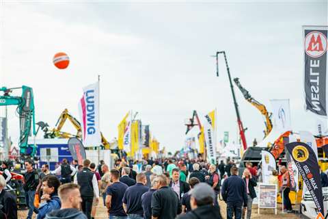 Exhibitors demonstrate their machinery and equipment live on the 90,000 sq m (968,000 sq ft) open-air exhibition area in Karlsruhe