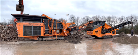 Rockster R700S impact crusher and RSS410 scalping screen