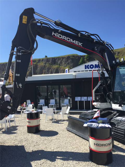 Hidromek's exhibitor stand at Hillhead 2022 in the UK.