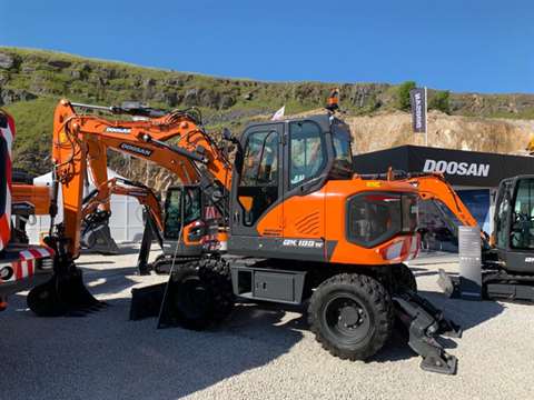 Doosan DX100W-7 wheeled mini-excavator