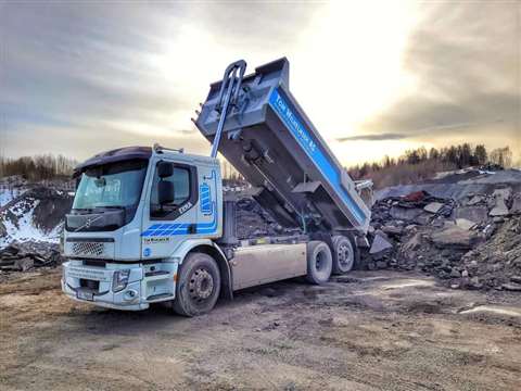 One of Tom Wilhelmsen's electric tipper trucks