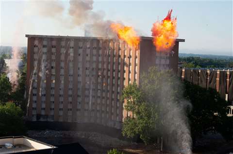 The implosion of the University of Alabama's Tutwiler Hall 