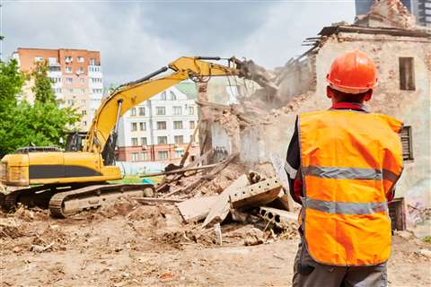 Worker monitoring demolition works