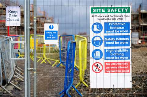 Construction site safety site sign