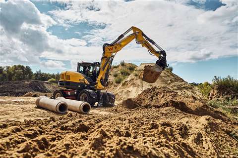 A zero-emission wheeled excavator