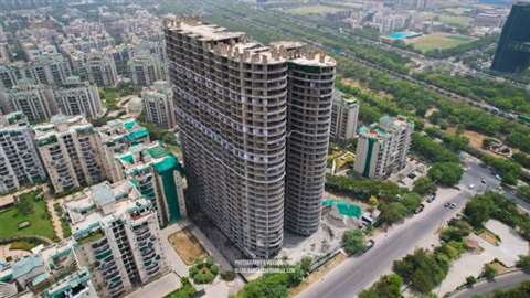 Birds eye view of the the Apex and Cayenne towers in India