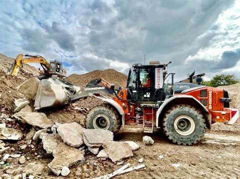 O'Donovan's new Hitachi ZW220-7 wheeled loader on site