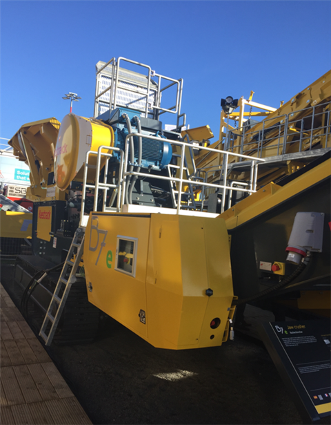 The B7e zero drive jaw crusher on show at Bauma. (Photo: D&Ri magazine)