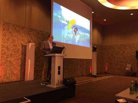 Kurt van stappen, Tractebel senior manager, speaking at WDS 2022 in Vienna.