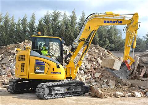 The PC88MR-11 midi excavator from Komatsu