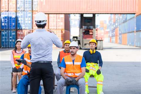 Training on a construction site