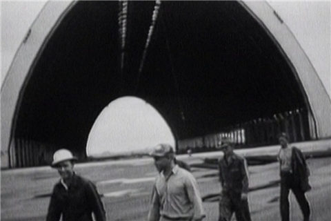 The end of an airship hangar