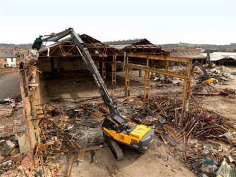 The demoltion version of Volvo's EC360 excavator.